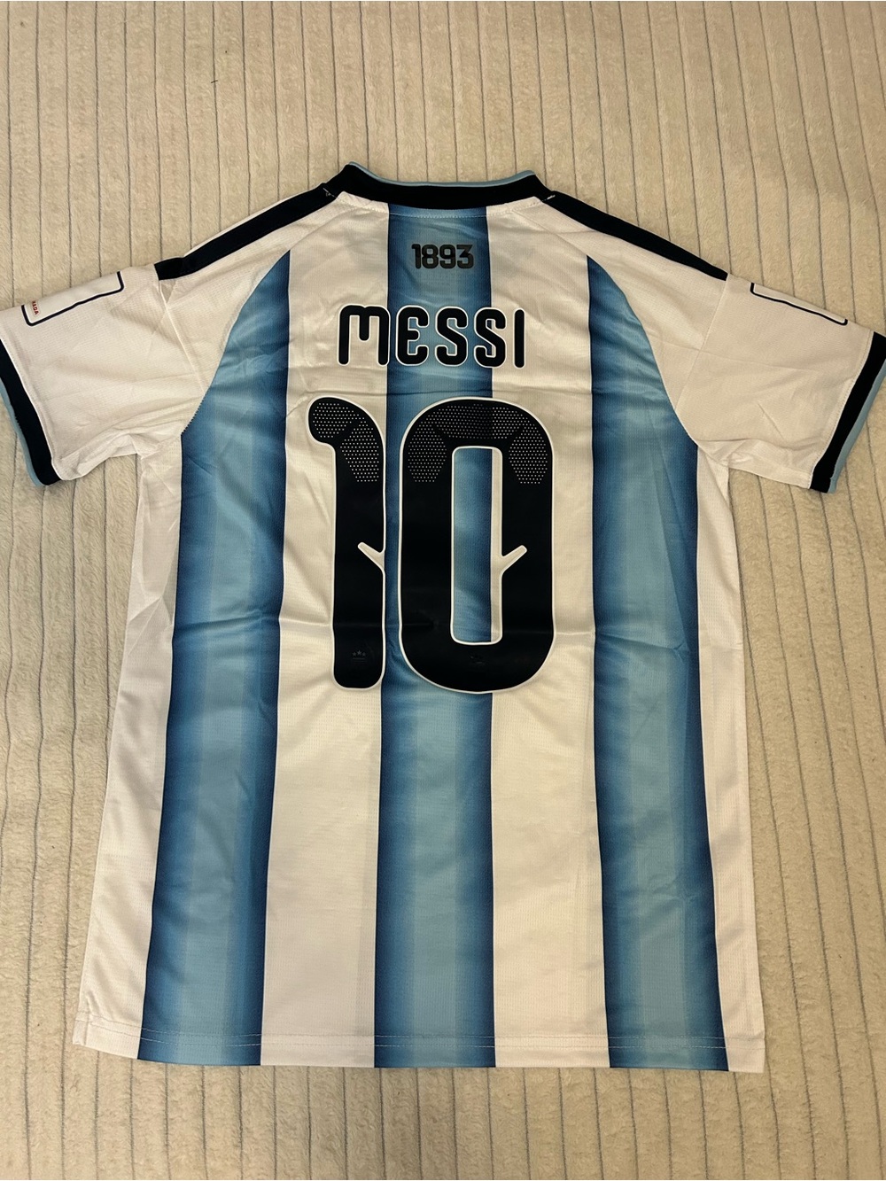 adidas Argentina #10 Home Jersey - Sky Blue & White with Gold Accents - Picture 3 of 3